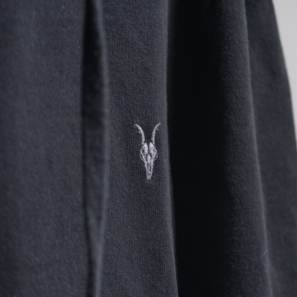 AllSaints Men’s Lg Hoodie Raven Black Pullover French Terry Pocket LS Sweatshirt - Picture 6 of 16